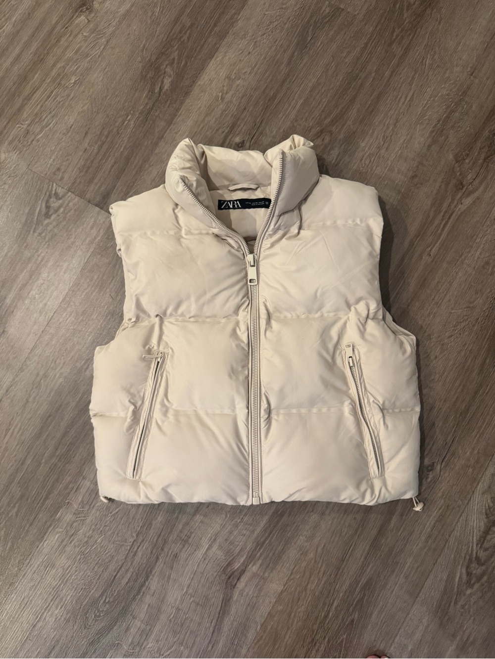 Zara Cream Puffer Vest -  XS